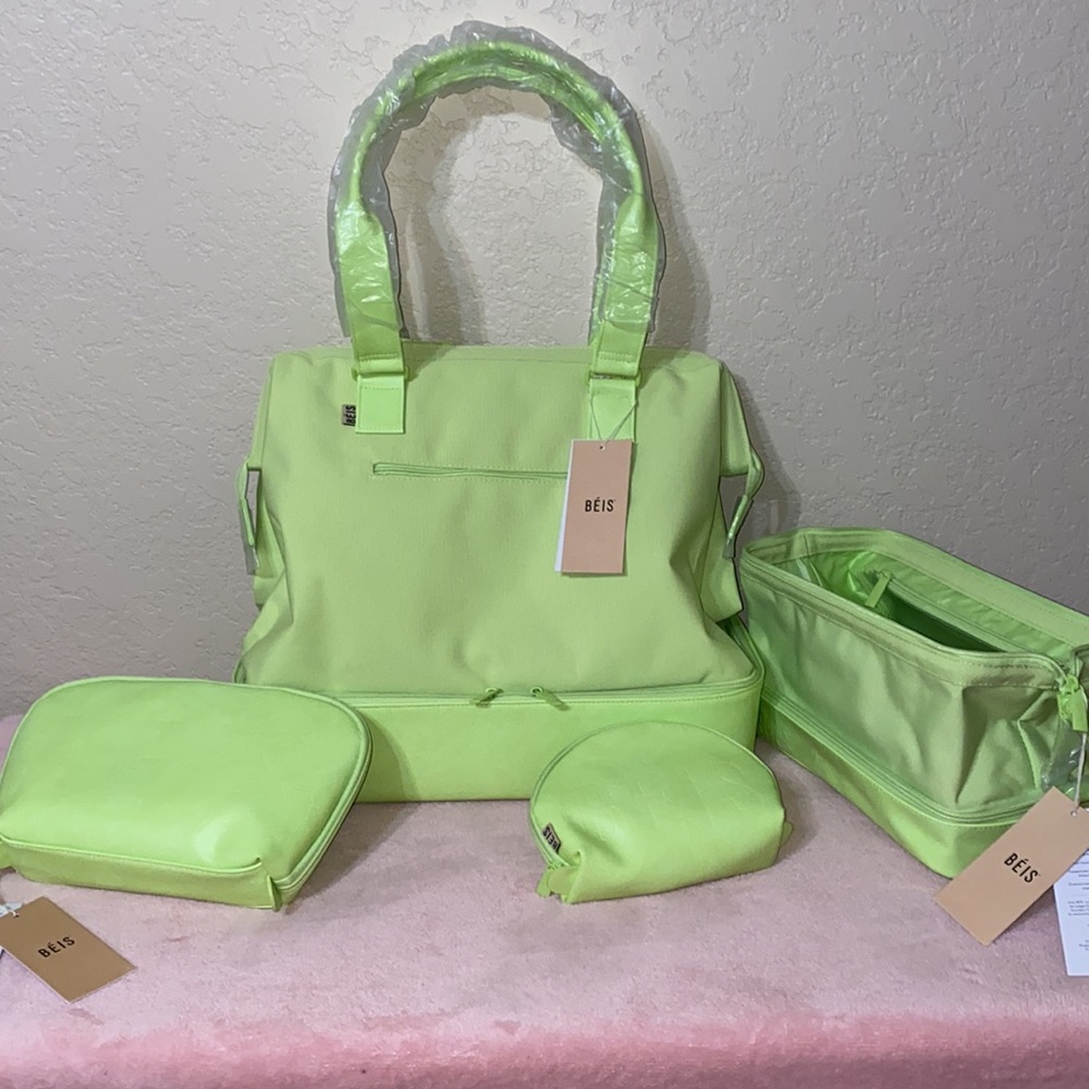 NFS💢 3 pc SET BEIS CITRON WEEKENDER & COSMETIC POUCHES - Picture 8 of 13